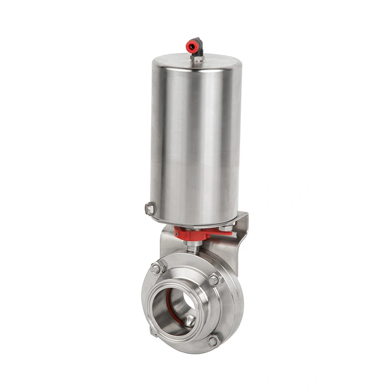 Sanitair Pneumatische 2-delige vlinderklep Sanitair Pneumatische 2-delige vlinderklep